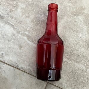 VINTAGE 70’s WHEATON NJ RED REPRODUCTION ROUND-BOTTLE panneled Ribs top /bottom